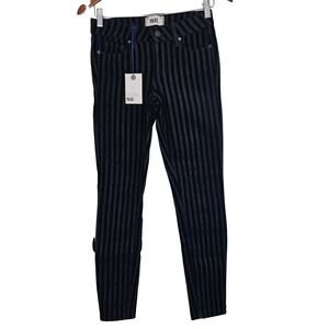 Paige Verdugo Ultra Skinny Striped Jeans Womens Sz 25 Black Whimsygoth Goth Glam